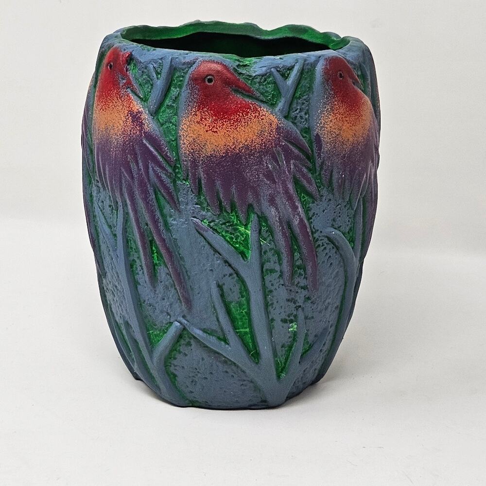 Planter pot ceramic birds